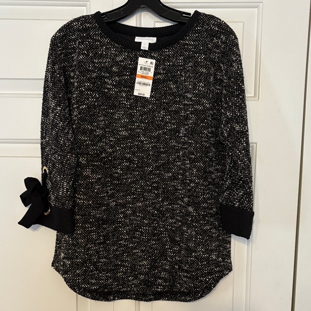 Charter Club Black and White Knit Sweater
